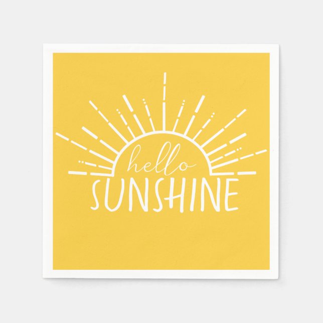 Lemon Yellow Simple Modern Hello Sunshine Serviette (Vorderseite)