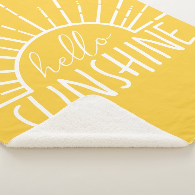 Lemon Yellow Simple Modern Hello Sunshine Sherpadecke (3/4)