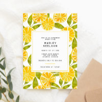 Lemon Yellow Stripe Citrus Leaf Brautparty