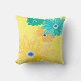 Lemon Yellow Summer Floral Kissen