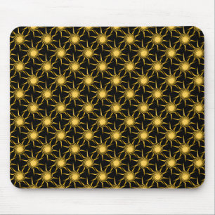 Lemon Yellow Swirling Suns Mousepad