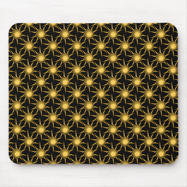 Lemon Yellow Swirling Suns Mousepad (Vorne)