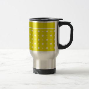 Lemon Yellow Travel Mug mit weißen Polka Docks Reisebecher