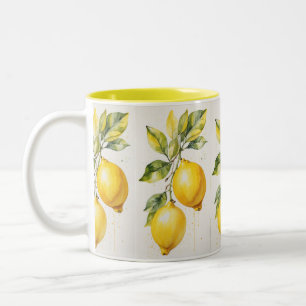 Lemon Yellow Watercolor Tasse