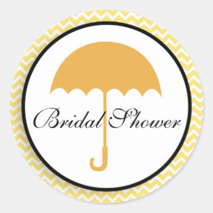Lemon YellowChevron Umbrella Brautparty Sticker