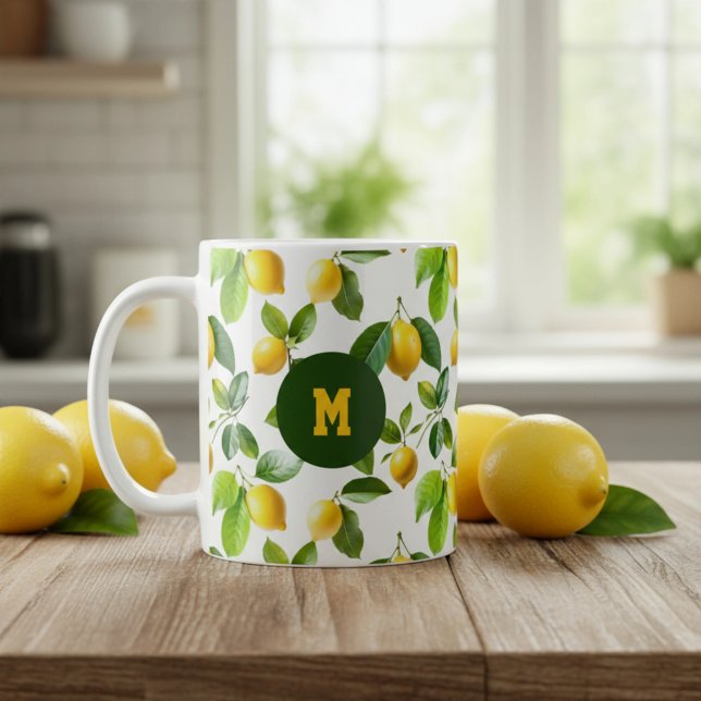 Lemon Zest Pattern Kaffeetasse (Von Creator hochgeladen)
