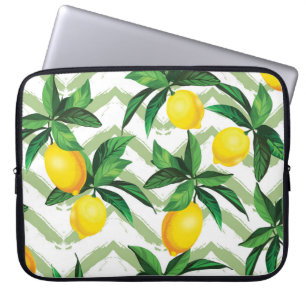 Lemon Zickzack: Vintages handgezeichnet Muster. Laptopschutzhülle