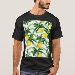 Lemon Zickzack: Vintages handgezeichnet Muster. T-Shirt