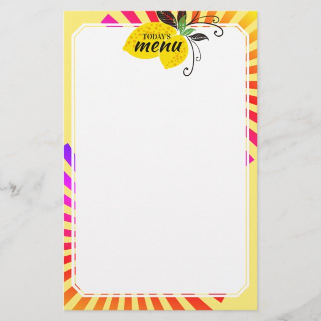 Lemon Zweig Groovrochen Menü Letterhead (Vorderseite)