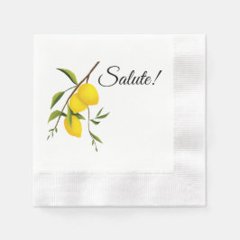 Lemon Zweigdesign mit Salute! Geprägt Serviette