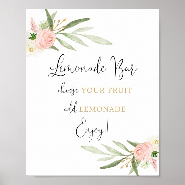 Lemonade Bar erröten Rosa Goldschild Poster (Vorne)