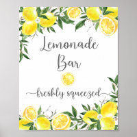 Lemonade Bar Greenerity Gold Brautparty Sign