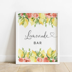 Lemonade Bar Lemon Blumenposter Poster