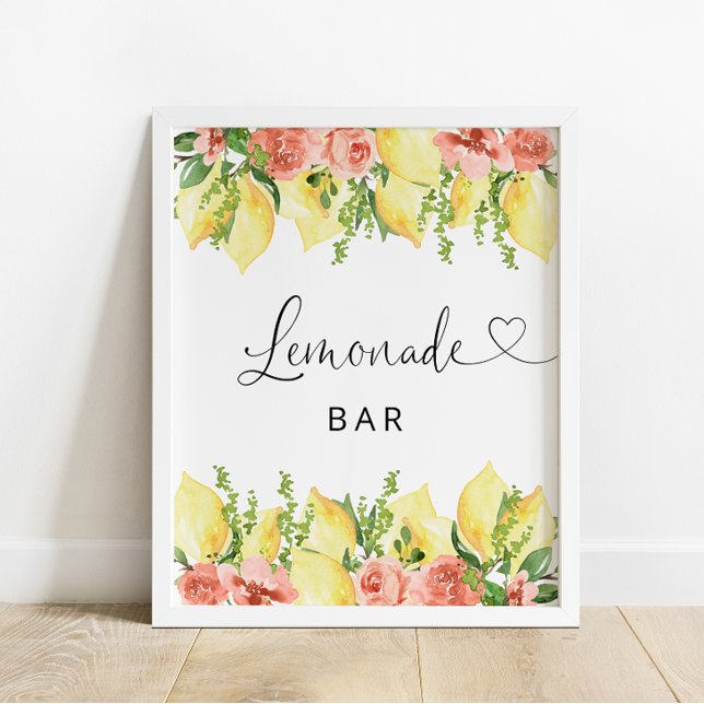 Lemonade Bar Lemon Blumenposter Poster (Von Creator hochgeladen)
