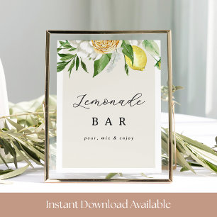 Lemonade Bar Sign - Printable Dekoration des Citru