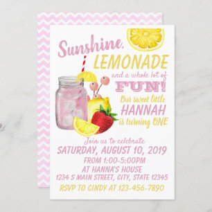 Lemonade Birthday Einladung