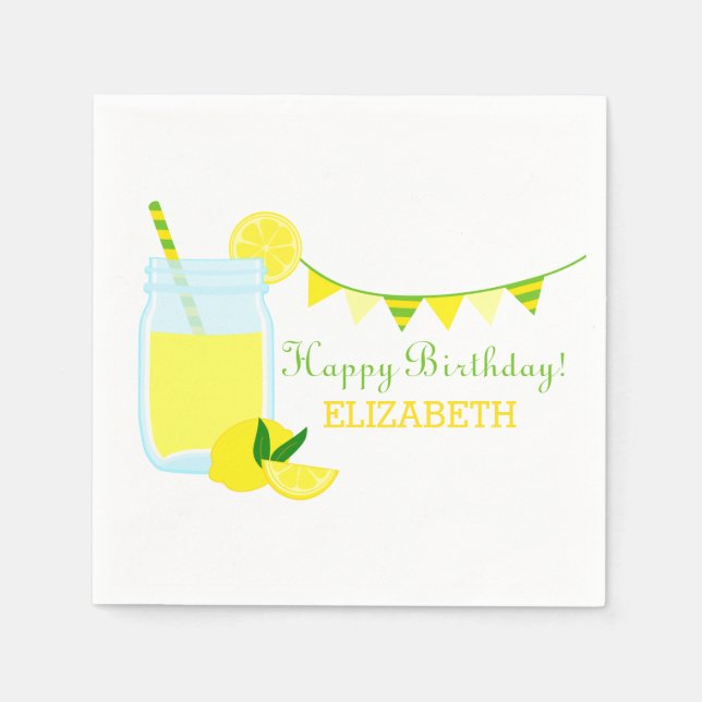 Lemonade Birthday Party Serviette (Vorderseite)