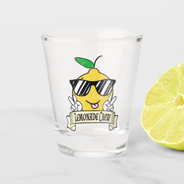 Lemonade Crew - Kawaii Peace Hand und Sonnenbrille Schnapsglas (Vorderseite)