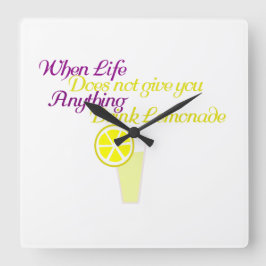 Lemonade Funny Lemonade Quadratische Wanduhr