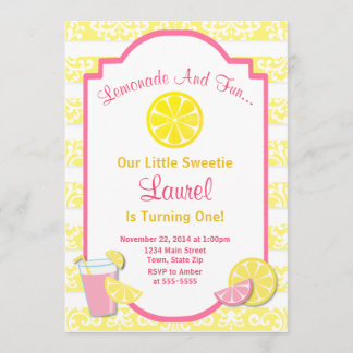 Lemonade Geburtstag Einladung Pink Lemonade