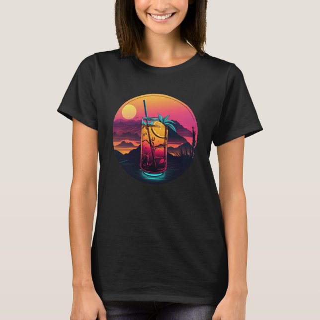 Lemonade Iced Tea Synthwave 80er Retrowave Aesthet T-Shirt (Vorderseite)