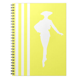 Lemonade Moderne Streifen mit Mode-Silhouette Notizblock