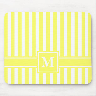 Lemonade Moderner Streifen mit Monogramm Mousepad