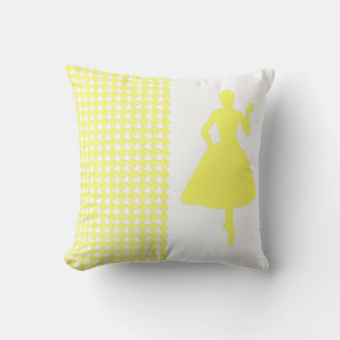 Lemonade Modernes Hahnentrittmuster mit Silhouette Kissen