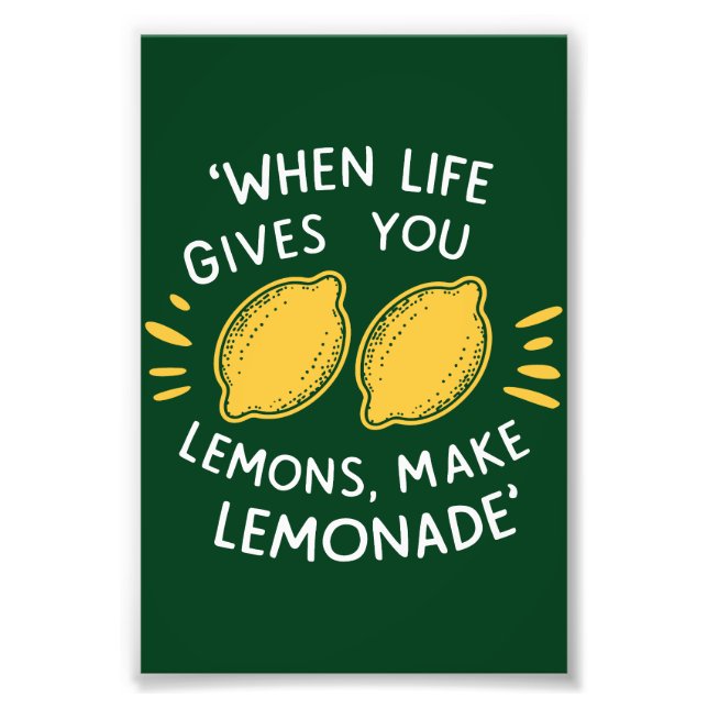 Lemonade Optimismus, Zitronensommer Fotodruck (Vorne)
