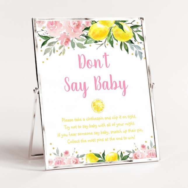Lemonade Pink Floral Say Baby Game nicht Poster (Von Creator hochgeladen)