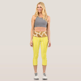 "LEMONADE SAFARI" - HIGH-WAISTED CAPRI PANTS LEGGINGS
