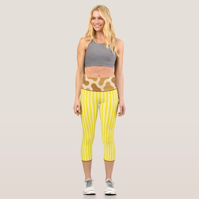 "LEMONADE SAFARI" - HIGH-WAISTED CAPRI PANTS LEGGINGS (Vorderseite)