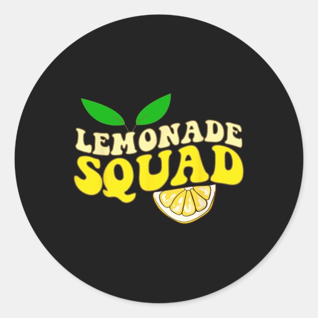 Lemonade Squad Funny für Stand Boss Lemon Juice Su Runder Aufkleber (Vorderseite)