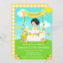 Lemonade Stand Birthday Black Hair Boy