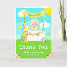 Lemonade Stand Birthday Blonde Hair Girl Dankeskarte