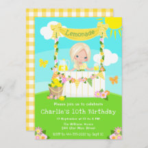 Lemonade Stand Birthday Blonde Hair Girl