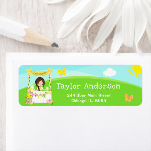 Lemonade Stand Birthday Brown Hair Girl