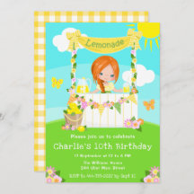 Lemonade Stand Birthday Red Hair Girl
