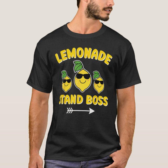 Lemonade Stand Boss Sunglasses Boys Summer  Lemon  T-Shirt (Vorderseite)
