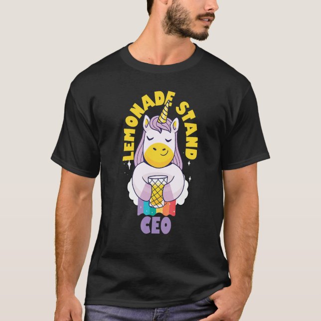 Lemonade Stand Ceo für Unternehmer Kinder Unicorn T-Shirt (Vorderseite)
