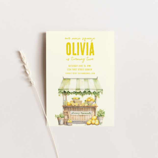 Lemonade Stand Main Squeeze Birthday Einladung (Von Creator hochgeladen)