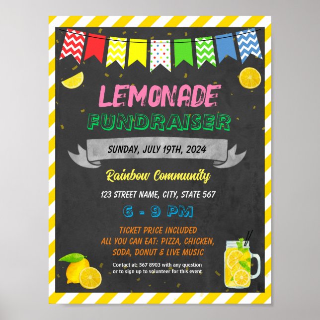 Lemonade Stand School Event Template Poster (Vorne)