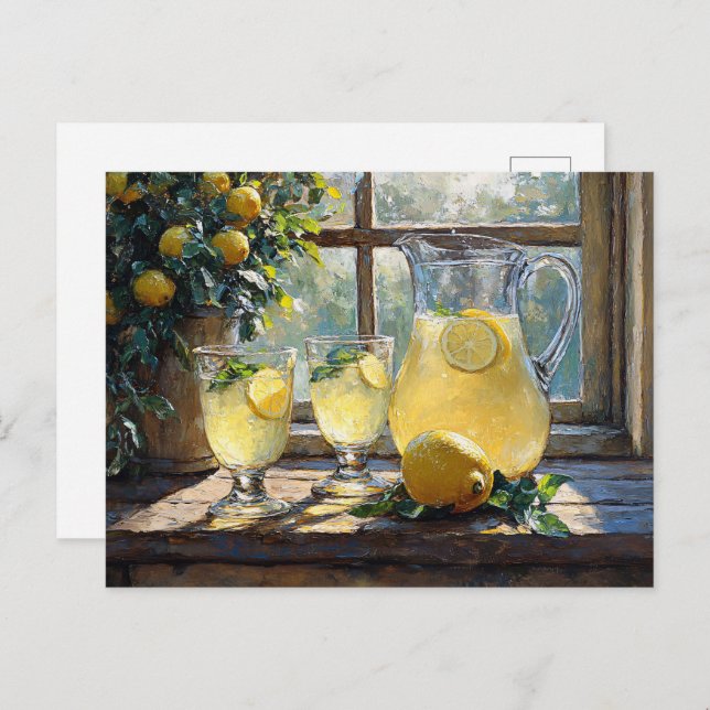Lemonade Sunlit Kitchen Scene Postkarte (Vorne/Hinten)