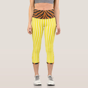 "LEMONADE TIGRESS" HIGH-WAIST CAPRI LEGGINGS