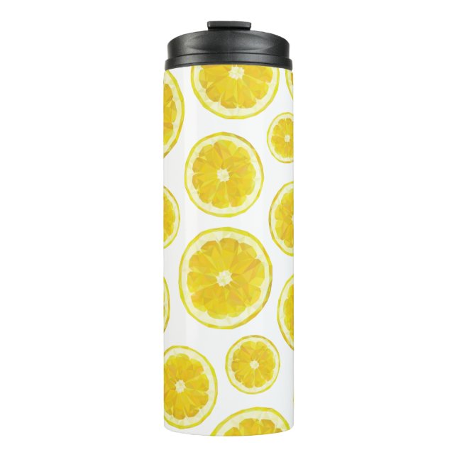 Lemonade Trinkbehälter. Gelbe Zitronenscheibe Poly Thermosbecher (Vorderseite)