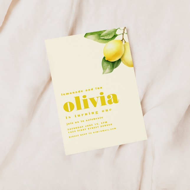 Lemonade und Spaß, ein erster Geburtstag Einladung (Von Creator hochgeladen)