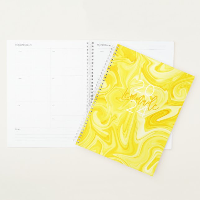 LEMONADE Yellow Annual Planner Preppy Modern Fun Planer (Anzeige)