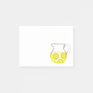 Lemonade Yellow Citrus Lemon Ade Pitcher Post-it Klebezettel