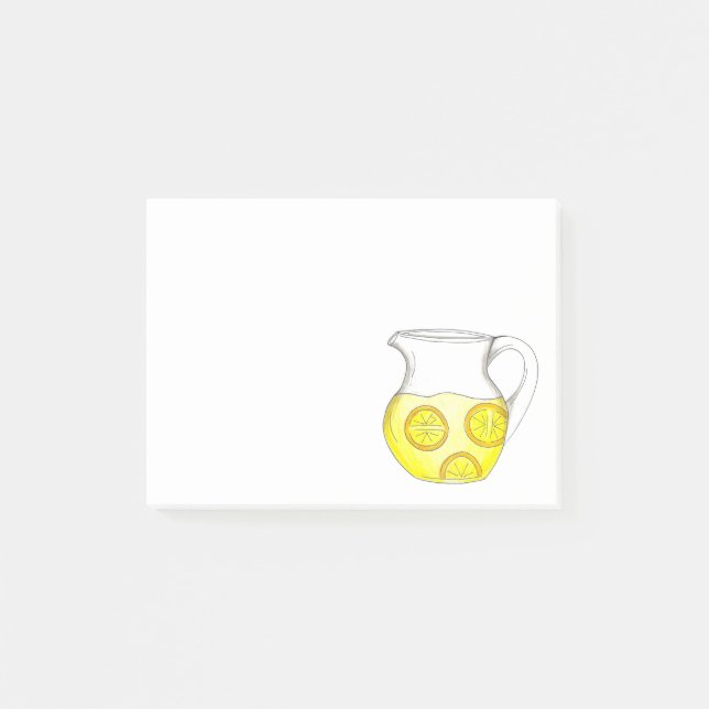 Lemonade Yellow Citrus Lemon Ade Pitcher Post-it Klebezettel (Vorderseite)