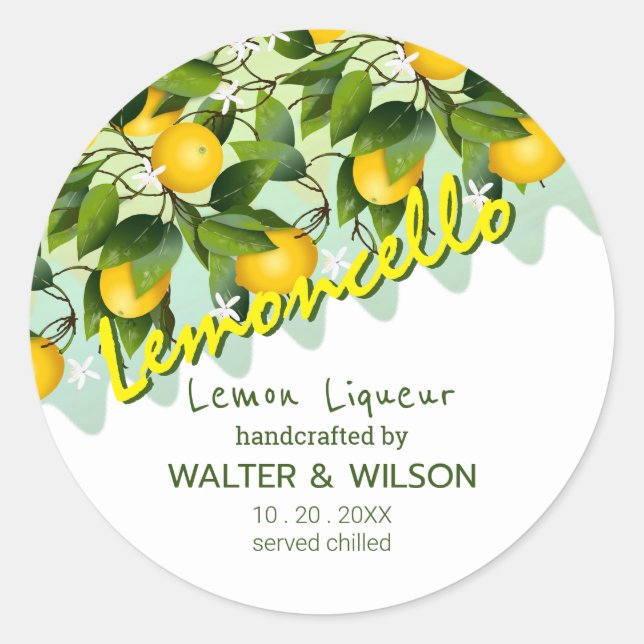 Lemoncello Lemon Fruit Runder Aufkleber (Vorderseite)